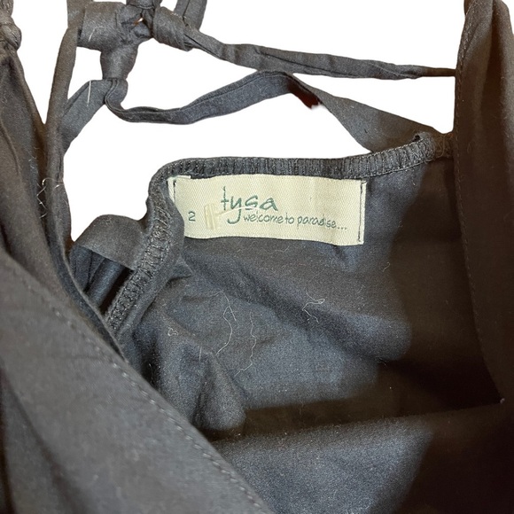 Tysa Black Deep V Neck Lightweight Summer Resort Beach Maxi Dress Womens 2 - Picture 4 of 11